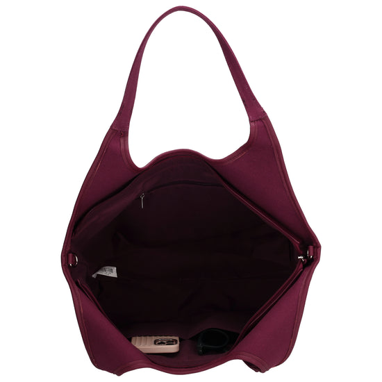 Shopper | Strandtasche 51x32cm Pink gestreift mit Reißverschluss - leder-accessoires.com