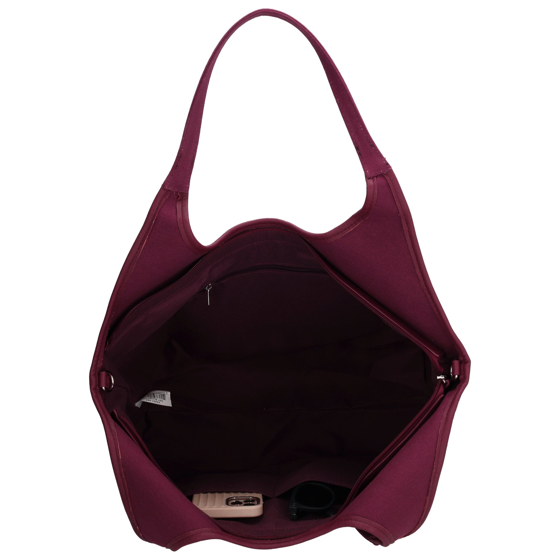 Shopper | Strandtasche 51x32cm Pink gestreift mit Reißverschluss - leder-accessoires.com