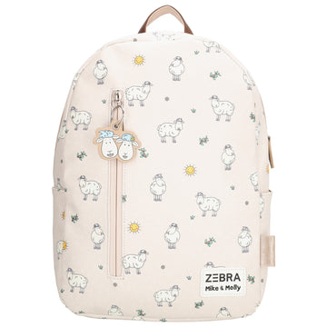 Kinderrucksack 35x10x25cm mit Schäfchen in Creme