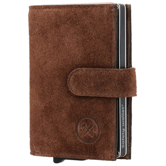 Safety Wallet 7x10cm Braun kompakt mit RFID Schutz