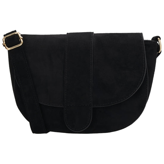Schwarze Crossbody Tasche Damen mit goldfarbenen Details