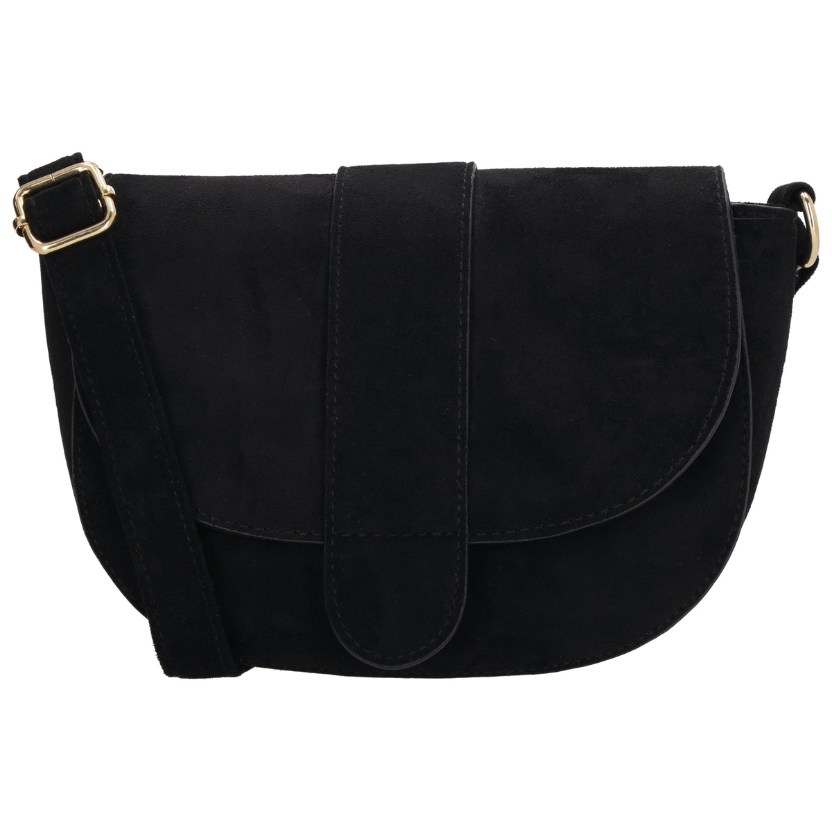Schwarze Crossbody Tasche Damen mit goldfarbenen Details