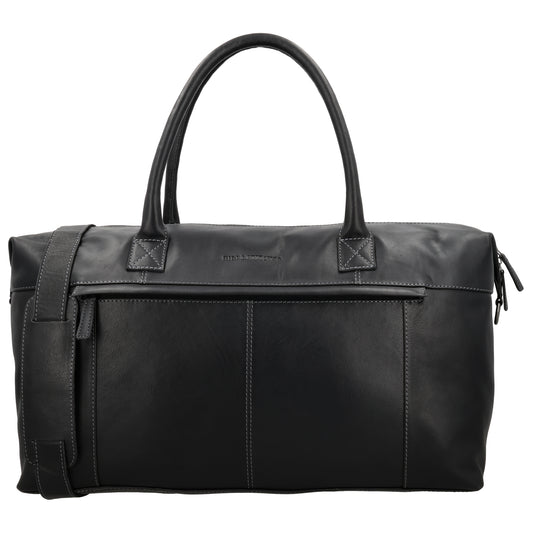 Reisetasche 56 x 33 in Schwarz aus Leder mit Reißverschluss