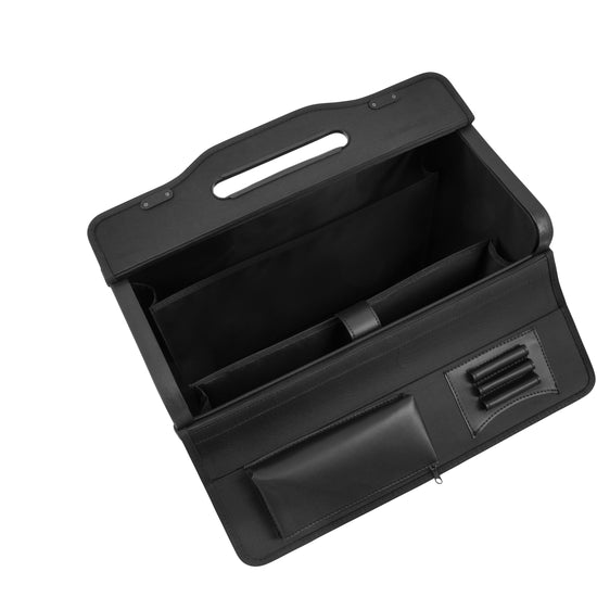Pilotentrolley 48 x 38cm in Schwarz mit Zahlenschloss und Vortasche - leder-accessoires.com