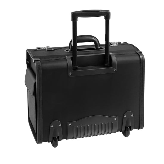 Pilotentrolley 48 x 38cm in Schwarz mit Zahlenschloss und Vortasche - leder-accessoires.com