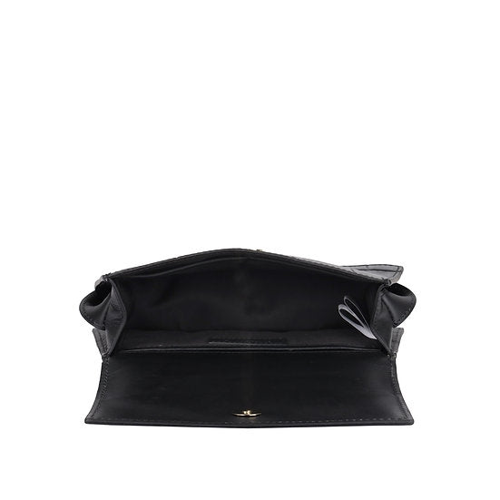 Kurzgrifftasche 22x11cm in Schwarz mit Krokooptik - leder-accessoires.com