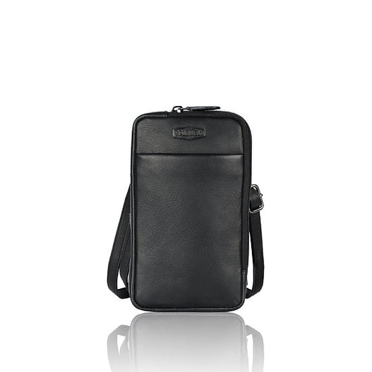 Handytasche | Minibag 11x19cm in Schwarz mit Reißverschluss - leder-accessoires.com