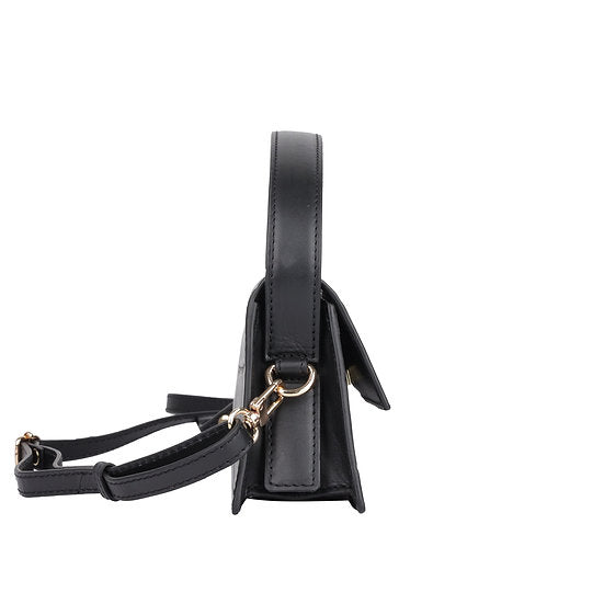 Kurzgrifftasche 22x11cm in Schwarz mit Krokooptik - leder-accessoires.com
