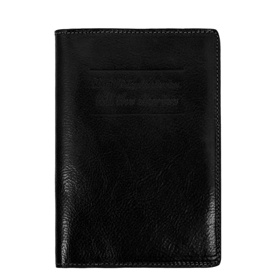 Briefmappe| Passhülle 14,5 x 20,5cm in Schwarz mit Druckknopf - leder-accessoires.com
