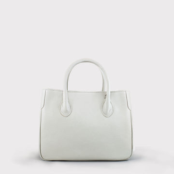 Kurzgrifftasche 30x22x13cm in Weiß aus Leder - leder-accessoires.com