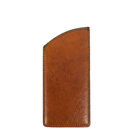 Brillenetui 8,5 x 18cm in Braun mit Steckfach - leder-accessoires.com