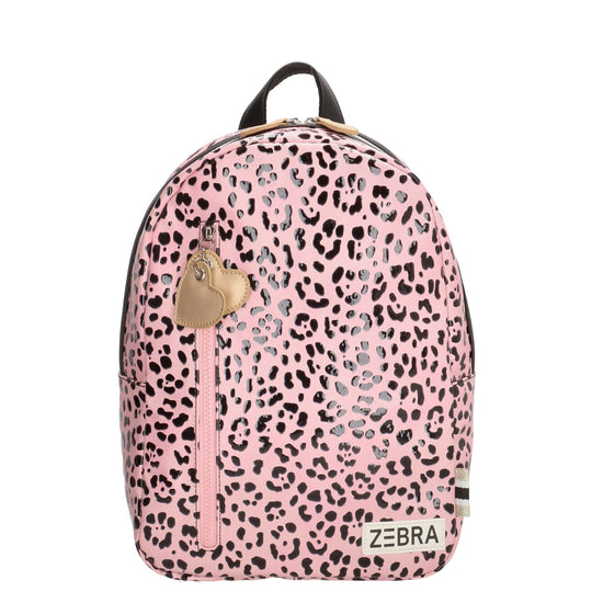 Kinderrucksack 25x35cm mit Leo-Muster in Rosé - leder-accessoires.com
