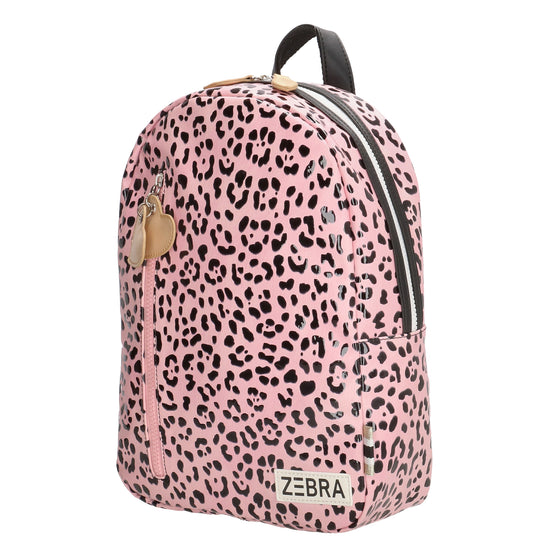Kinderrucksack 25x35cm mit Leo-Muster in Rosé - leder-accessoires.com