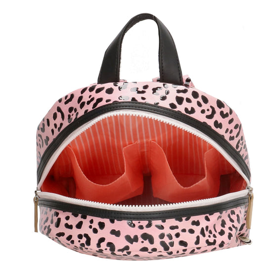 Kinderrucksack 25x35cm mit Leo-Muster in Rosé - leder-accessoires.com