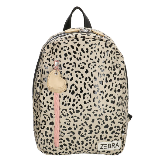 Kinderrucksack 25x35cm mit Leo-Muster in Taupe