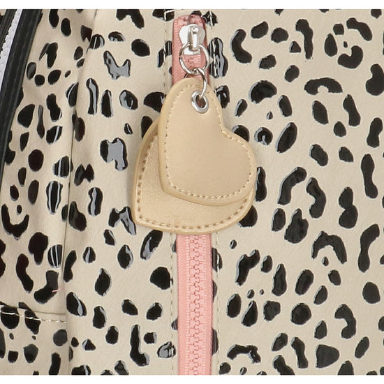 Kinderrucksack 25x35cm mit Leo-Muster in Taupe - leder-accessoires.com