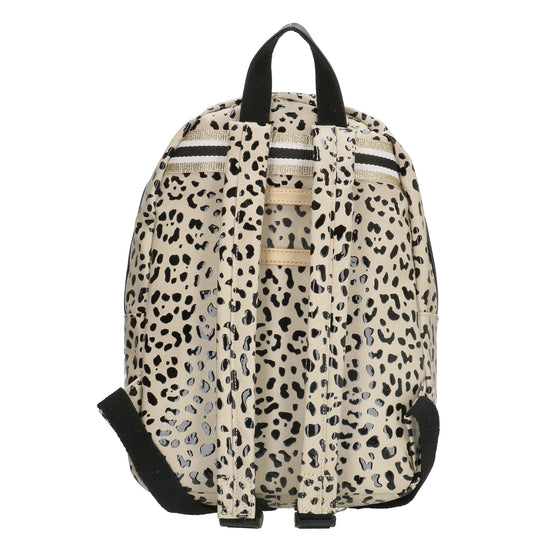 Kinderrucksack 25x35cm mit Leo-Muster in Taupe - leder-accessoires.com