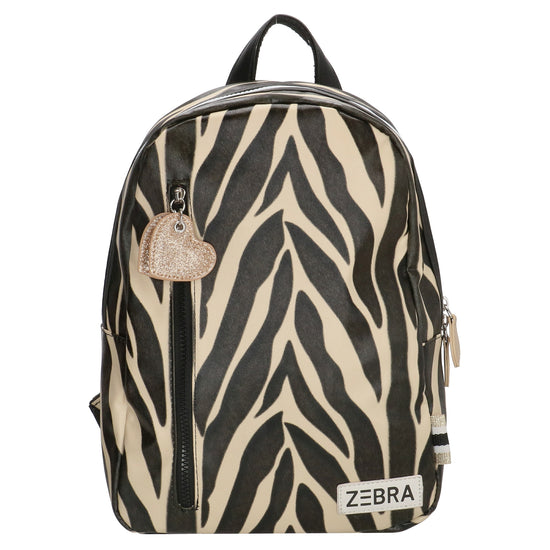 Kinderrucksack 25x35cm mit Zebra-Muster in Schwarz|Weiß - leder-accessoires.com