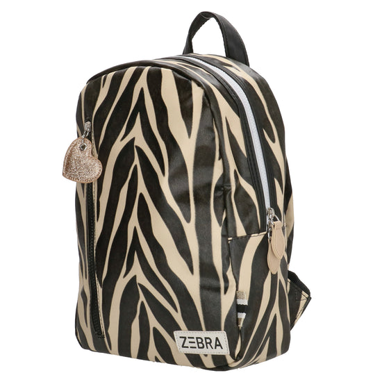 Kinderrucksack 25x35cm mit Zebra-Muster in Schwarz|Weiß - leder-accessoires.com