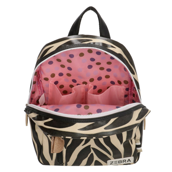 Kinderrucksack 25x35cm mit Zebra-Muster in Schwarz|Weiß - leder-accessoires.com