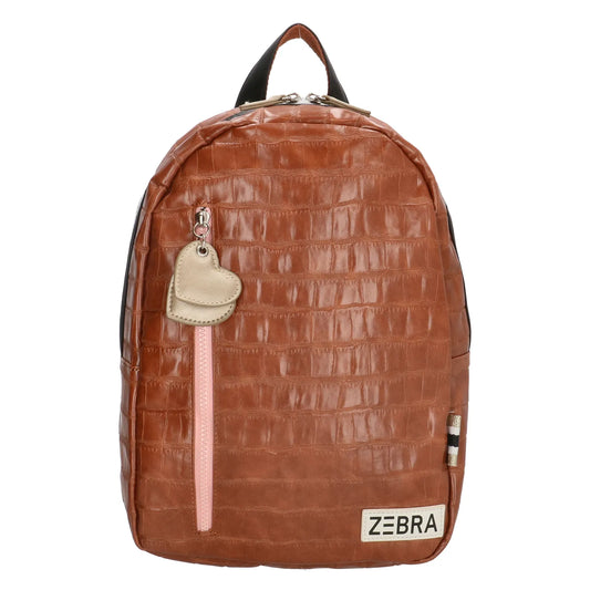 Kinderrucksack 25x35cm mit Kroko-Muster in Cognac