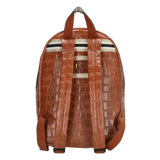 Kinderrucksack 25x35cm mit Kroko-Muster in Cognac