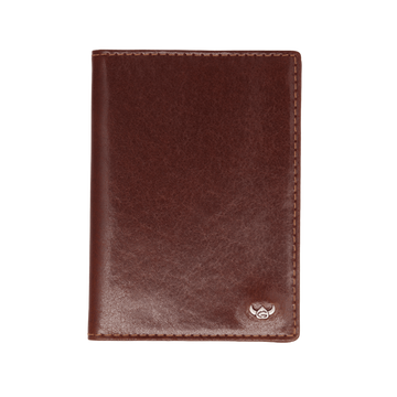 Reisepasshülle RFID Golden Head 10 x 14cm in Braun aus Leder
