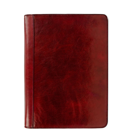 Dokumentenmappe-| Organizer A4 in Rot mit Reißverschluss - leder-accessoires.com