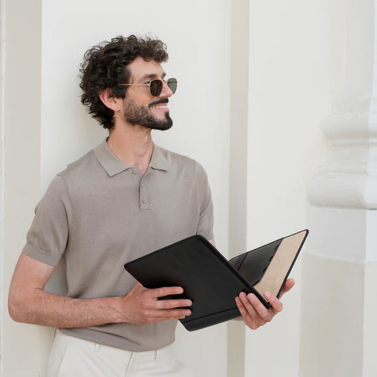 Schreibmappe-| Organizer A4 in Schwarz - leder-accessoires.com