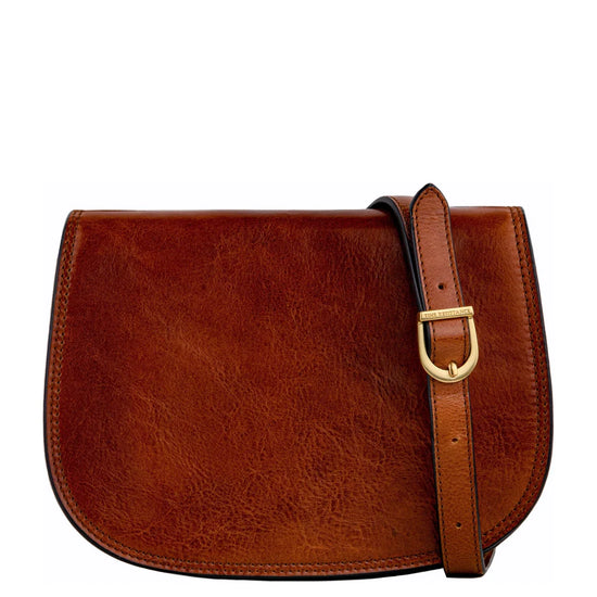 Satteltasche|Crossover 25 x 18cm in Cognac aus Leder - leder-accessoires.com