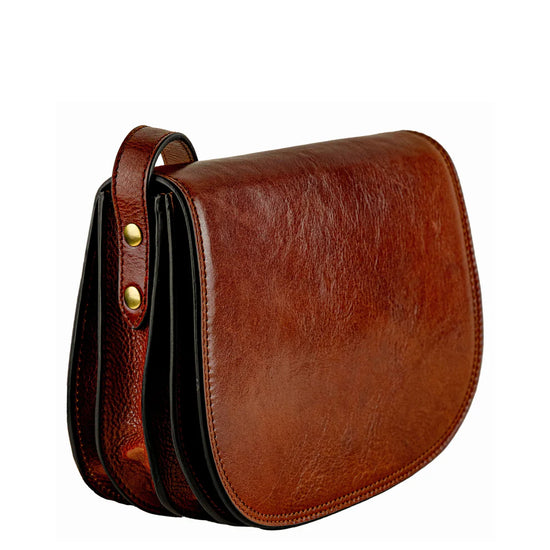 Satteltasche|Crossover 25 x 18cm in Cognac aus Leder - leder-accessoires.com