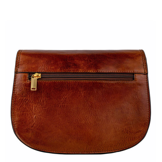 Satteltasche|Crossover 25 x 18cm in Cognac aus Leder - leder-accessoires.com