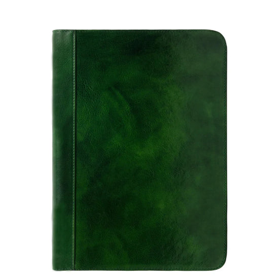 Dokumentenmappe-| Organizer A4 in Grün mit Reißverschluss - leder-accessoires.com