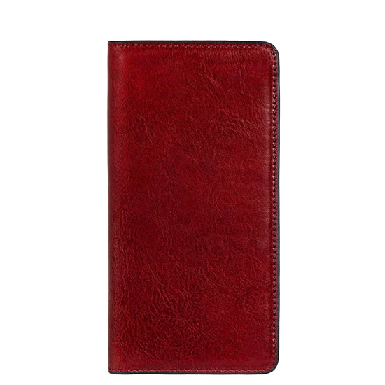 Lederbörse 20,5x10cm in Rot mit Kartenfächer aus Leder - leder-accessoires.com