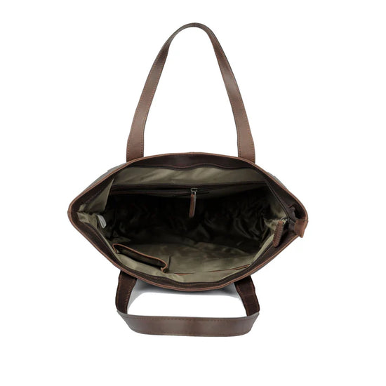 Stilvoller brauner Ledershopper aus echtem Rindsleder für Büro und Freizeit