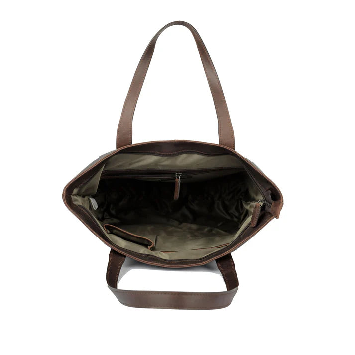 Stilvoller brauner Ledershopper aus echtem Rindsleder für Büro und Freizeit