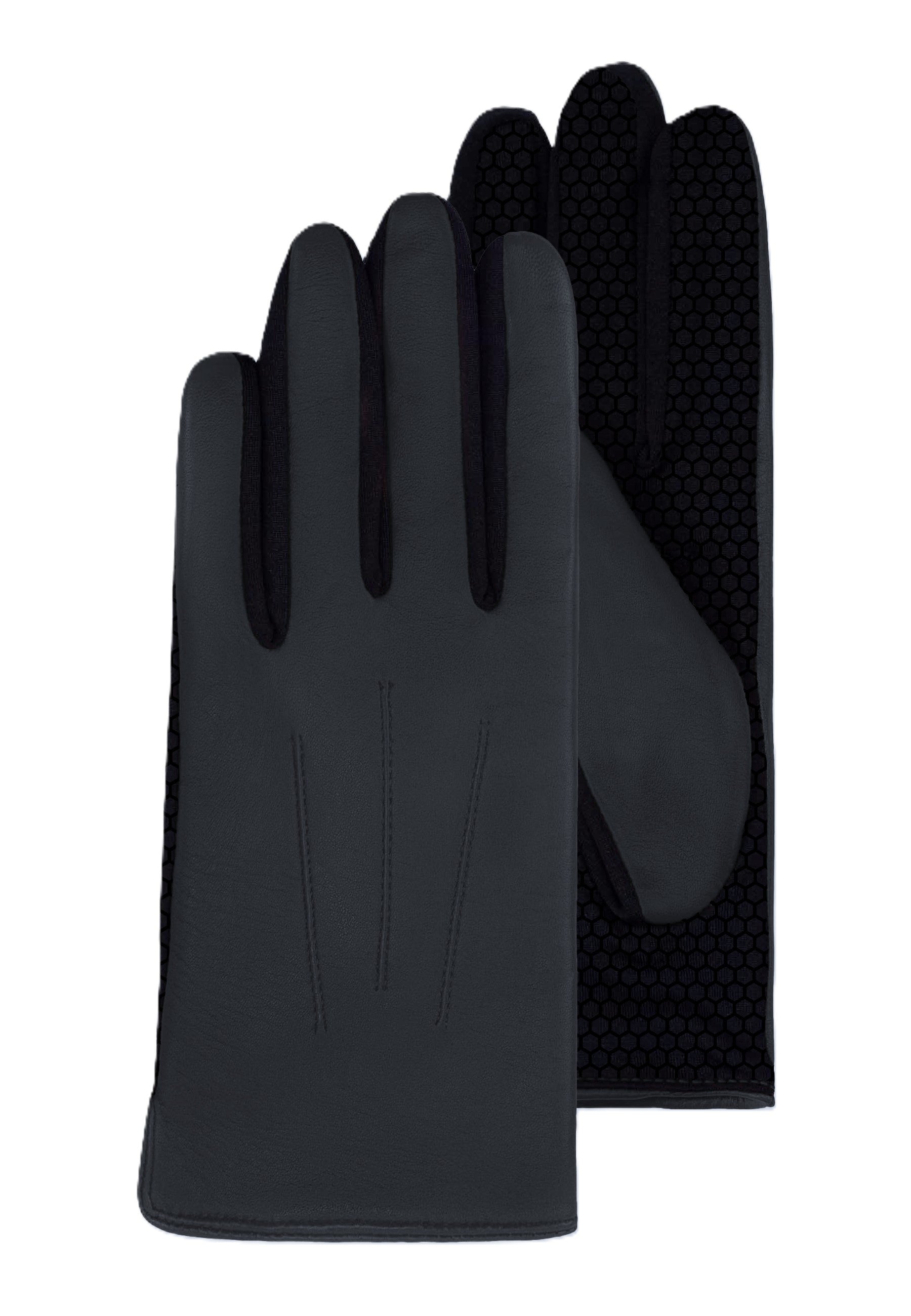 Lederhandschuhe | Spandex in Schwarz mit Touchfunktion - leder-accessoires.com