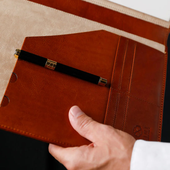 Schreibmappe-| Organizer A4 in Cognac - leder-accessoires.com