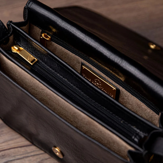 Satteltasche|Crossover 25 x 18cm in Schwarz aus Leder - leder-accessoires.com