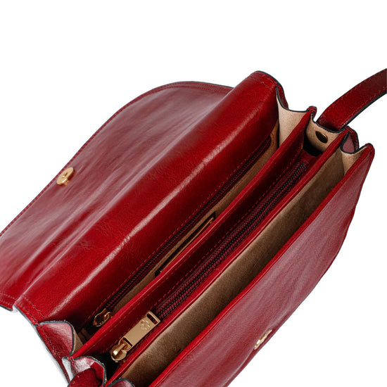 Satteltasche|Crossover 25 x 18cm in Rot aus Leder - leder-accessoires.com