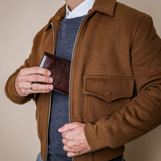 Lederbörse 20,5x10cm in Braun mit Kartenfächer aus Leder - leder-accessoires.com