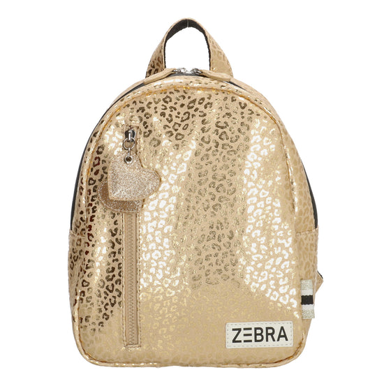Kinderrucksack S 23x28cm mit Leo-Muster in Gold Metallic - leder-accessoires.com
