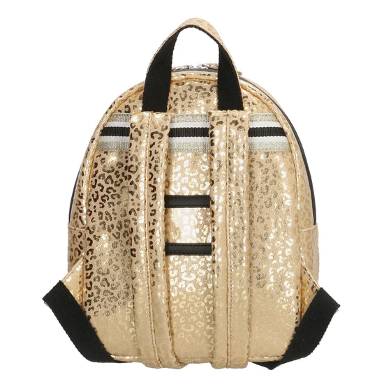 Kinderrucksack S 23x28cm mit Leo-Muster in Gold Metallic - leder-accessoires.com