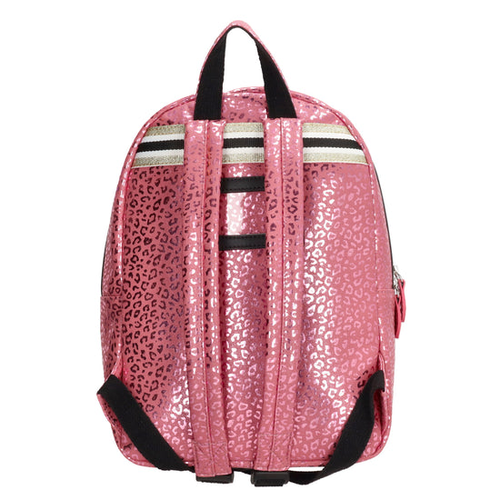 Kinderrucksack M 25x35cm mit Leo-Muster in Pink Metallic - leder-accessoires.com