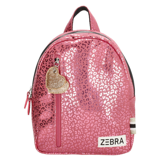 Kinderrucksack S 23x28cm mit Leo-Muster in Pink Metallic - leder-accessoires.com
