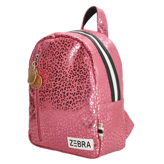 Kinderrucksack S 23x28cm mit Leo-Muster in Pink Metallic - leder-accessoires.com