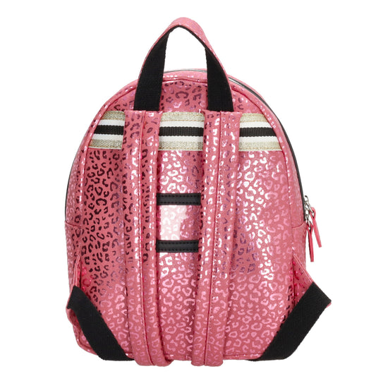 Kinderrucksack S 23x28cm mit Leo-Muster in Pink Metallic