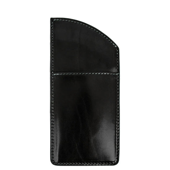 Brillenetui 8,5 x 18cm in Schwarz mit Steckfach - leder-accessoires.com