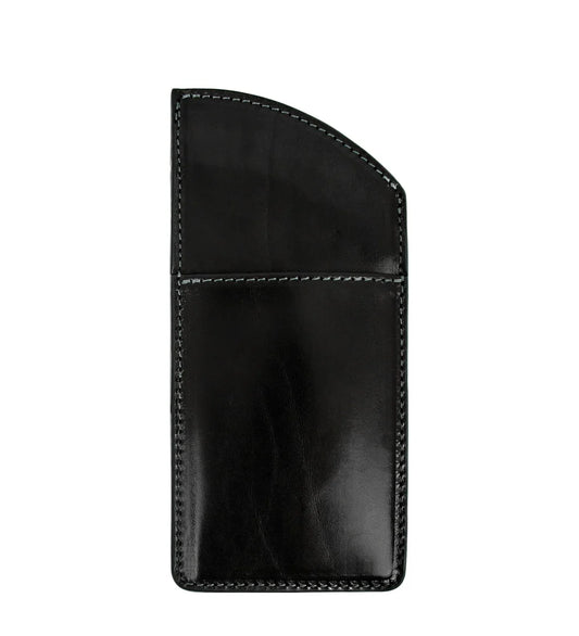 Brillenetui 8,5 x 18cm in Schwarz mit Steckfach - leder-accessoires.com