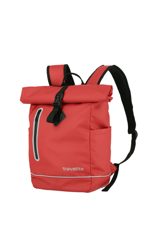 Rolltoprucksack 26 x 48 x 15 cm in Rot wasserabweissend - leder-accessoires.com